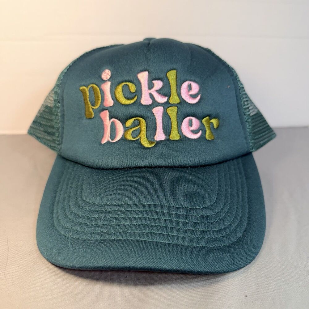 Pickle Baller Darling Effect Snapback Trucker Hat Womens Embroidery Ball - Picture 2 of 5